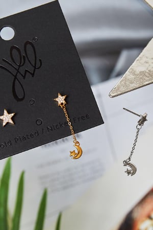 Boucles d'Oreilles Fly to the Moon Argenté Cuivré h5 Image2